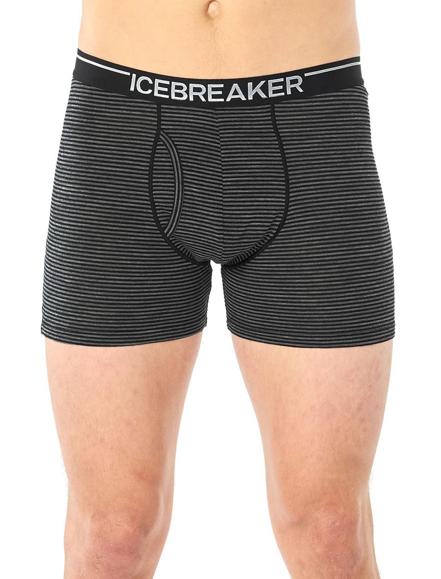 Bielizny Icebreaker Merino Anatomica Boxers With Fly 3 Pack Męskie Szare | PL 1625EBCX